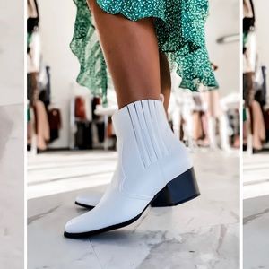 Kendra White booties by wild diva